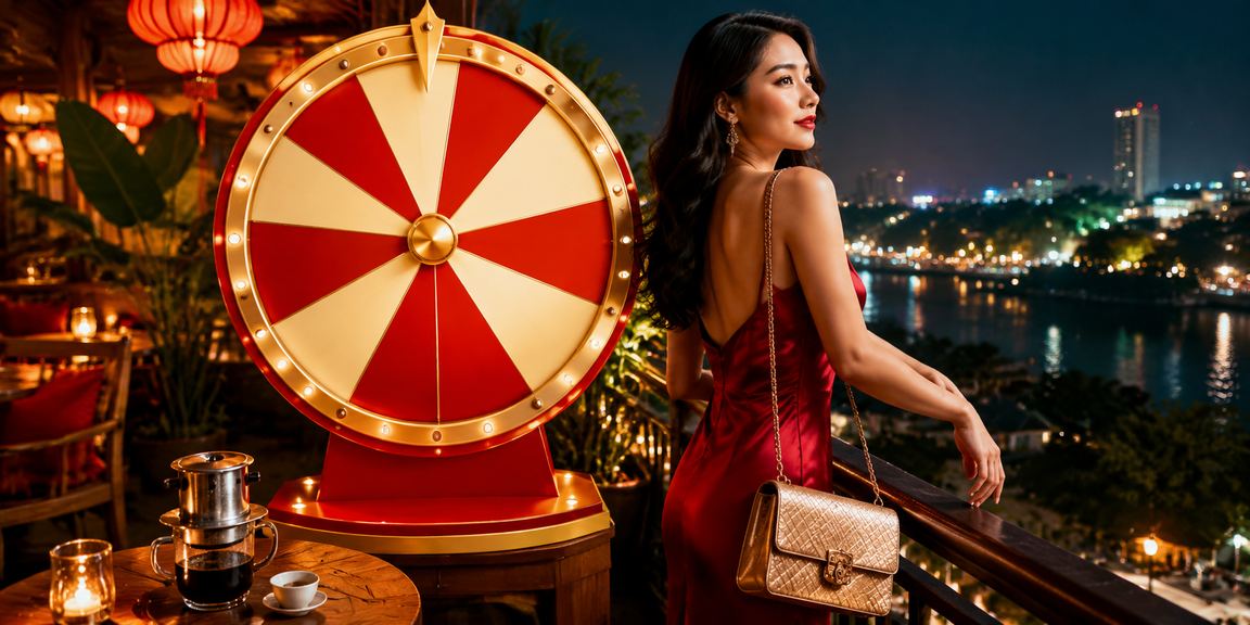 Hoạt động quay số may mắn trong không gian cà phê hiện đại tại Hà Nội