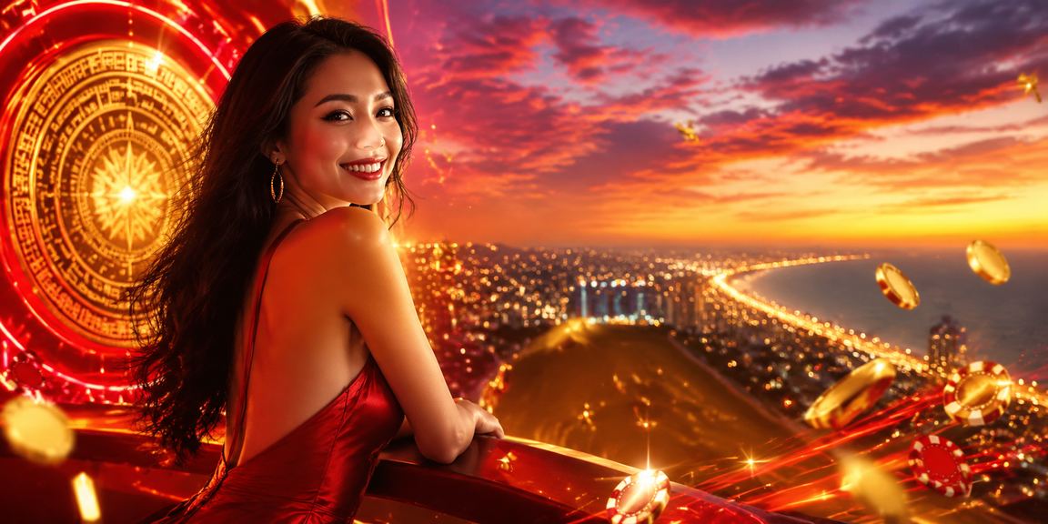 Ánh đèn neon rực rỡ tại Mũi Né với không khí cá cược và giải trí sôi động về đêm