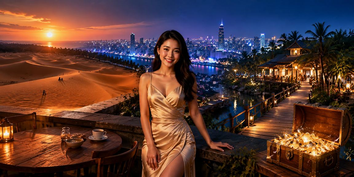 Người chơi nhận thưởng nạp tiền tại khu nghỉ dưỡng ven biển Mũi Né Việt Nam